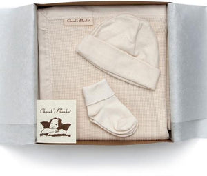 Cherub's Blanket Organic Take Me Home Baby Gift Set with Blanket, Baby Hat, and Socks