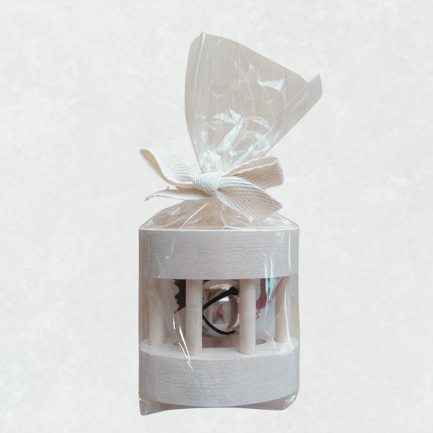Natural Wooden Bell Rattle - Small