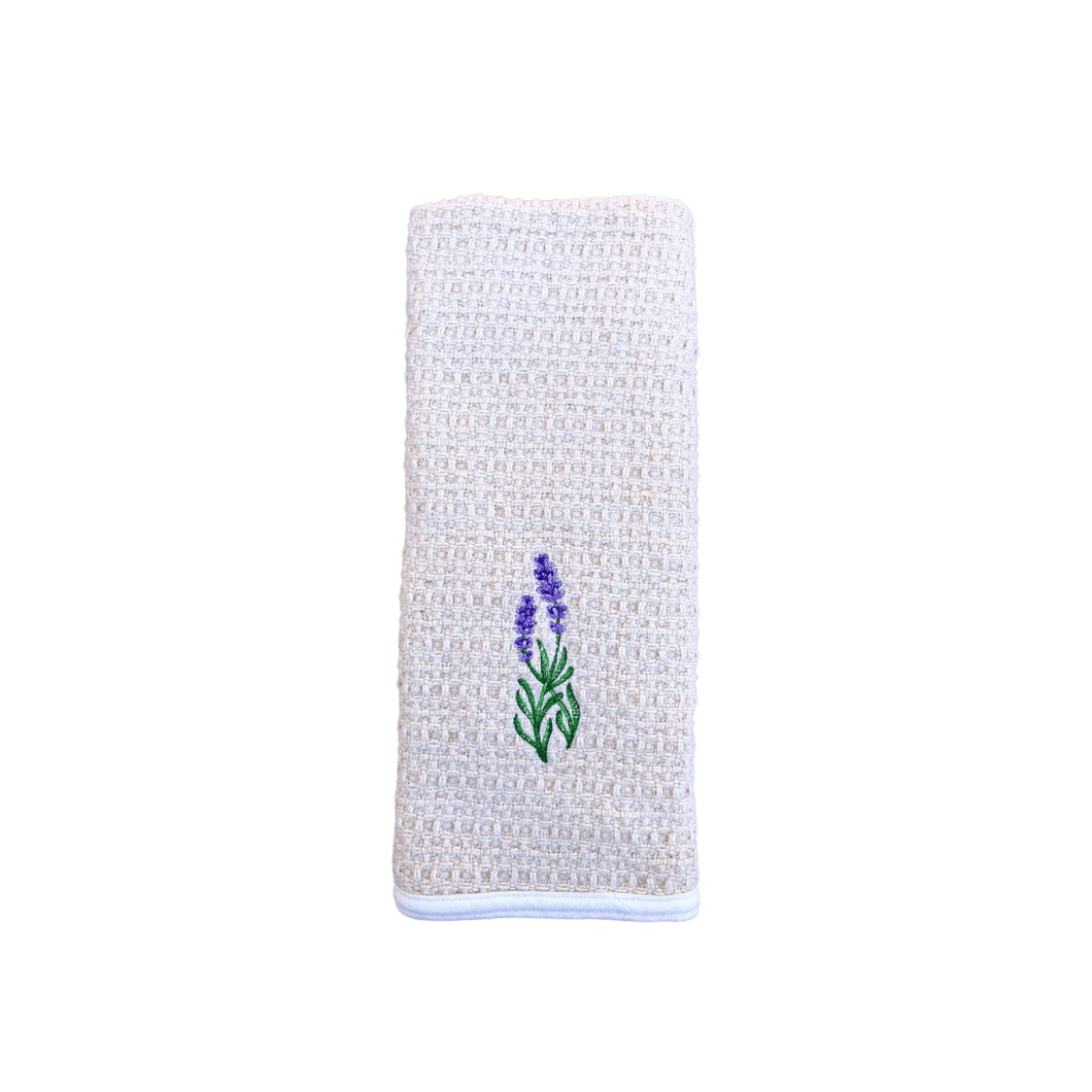 Copy of Organic Cotton Hand Towels for Kitchen or Bath - Embroidered Spring Summer